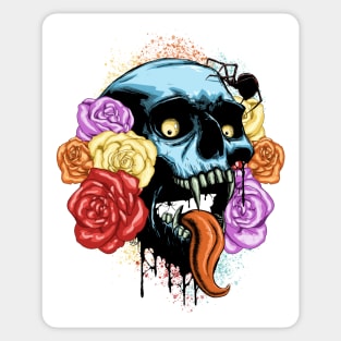 Vampire Flower Skull Sticker